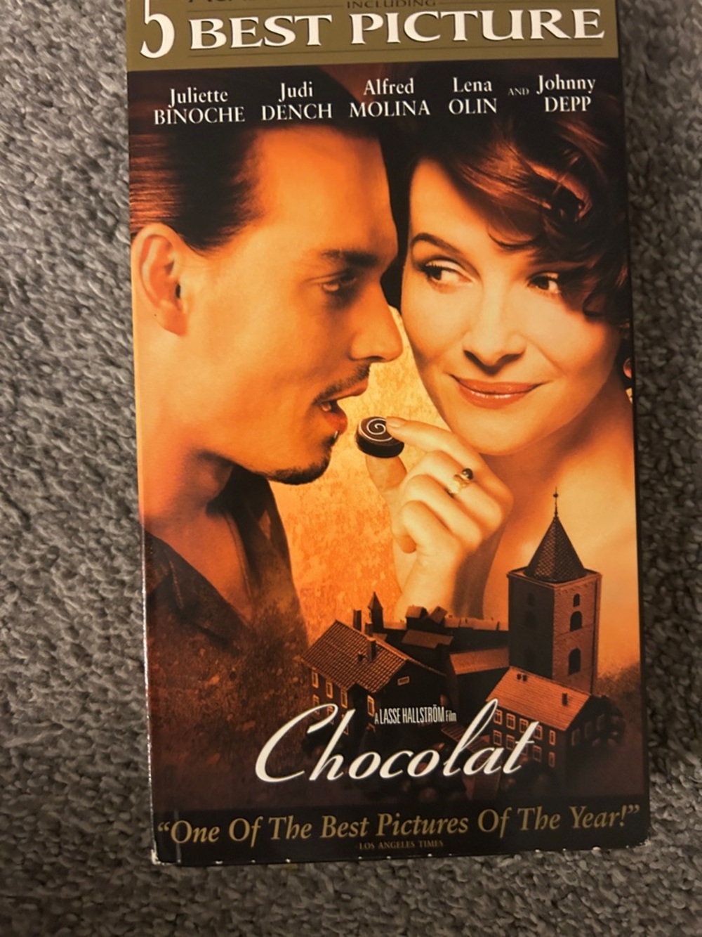 Chocolat Movie VHS Warm Brown & Gold Artwork